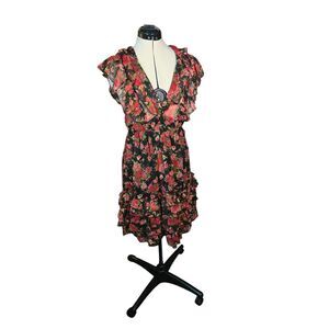 NWOT OB2-12 Vintage-Inspired Ruffle Floral Dress – Size L